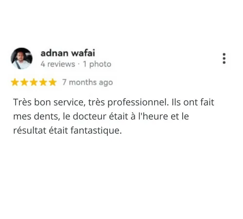 Témoignage d’un patient remerciant l’équipe de Dentaneva pour son nouveau sourire