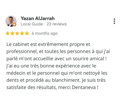 Recommandation d’un patient après un traitement esthétique chez Dentaneva