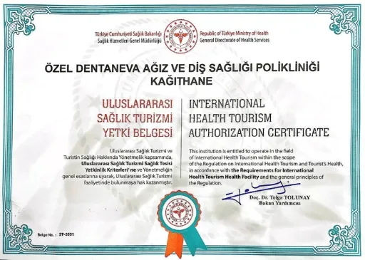 Certified by the Turkish Ministry of Health Certified by the Turkish Ministry of Health